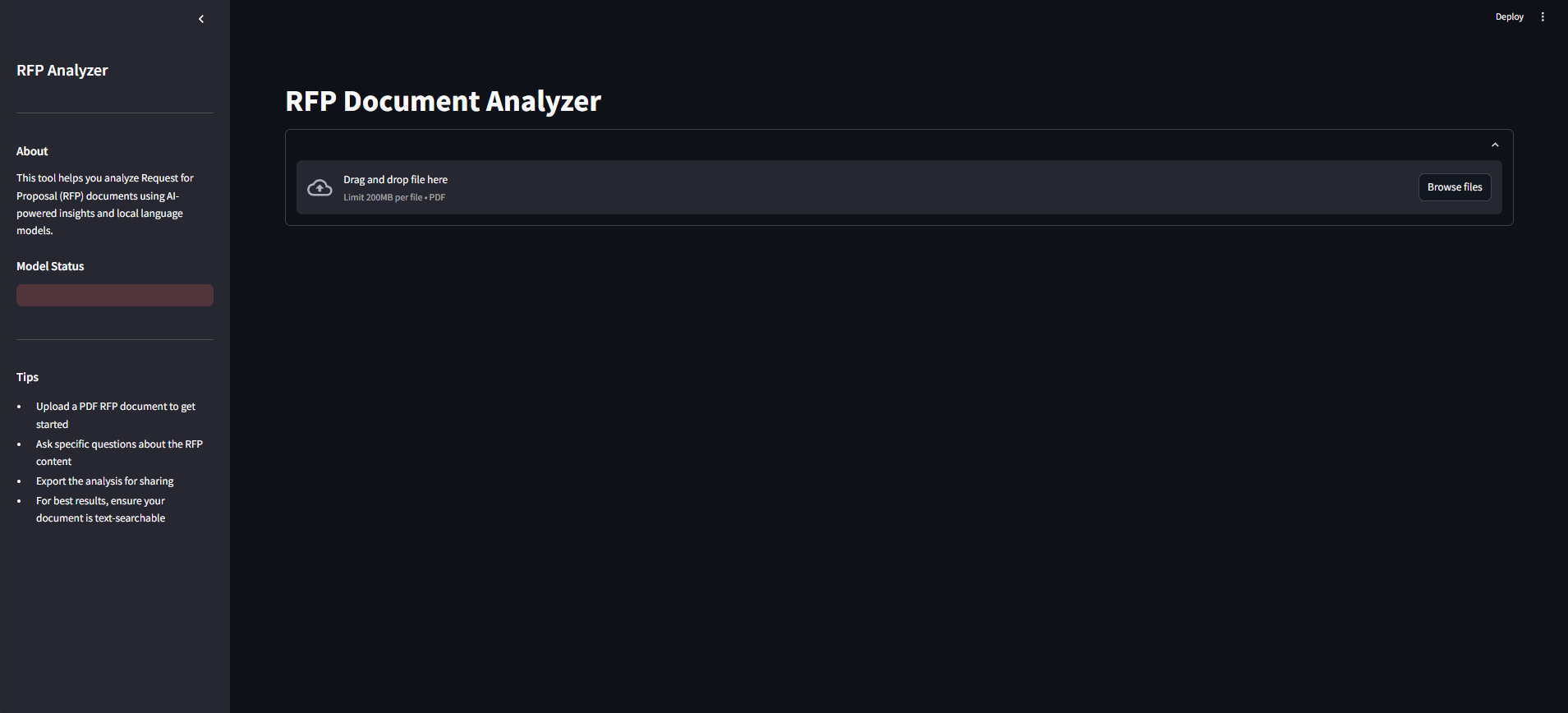RFP Analyzer UI